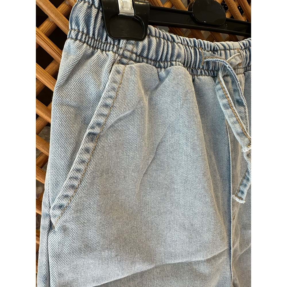 61703 ÇOCUK BELİ LASTİKLİ YUMUŞAK KUMAŞ KOT ŞORT