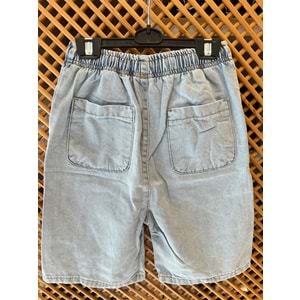 61703 ÇOCUK BELİ LASTİKLİ YUMUŞAK KUMAŞ KOT ŞORT