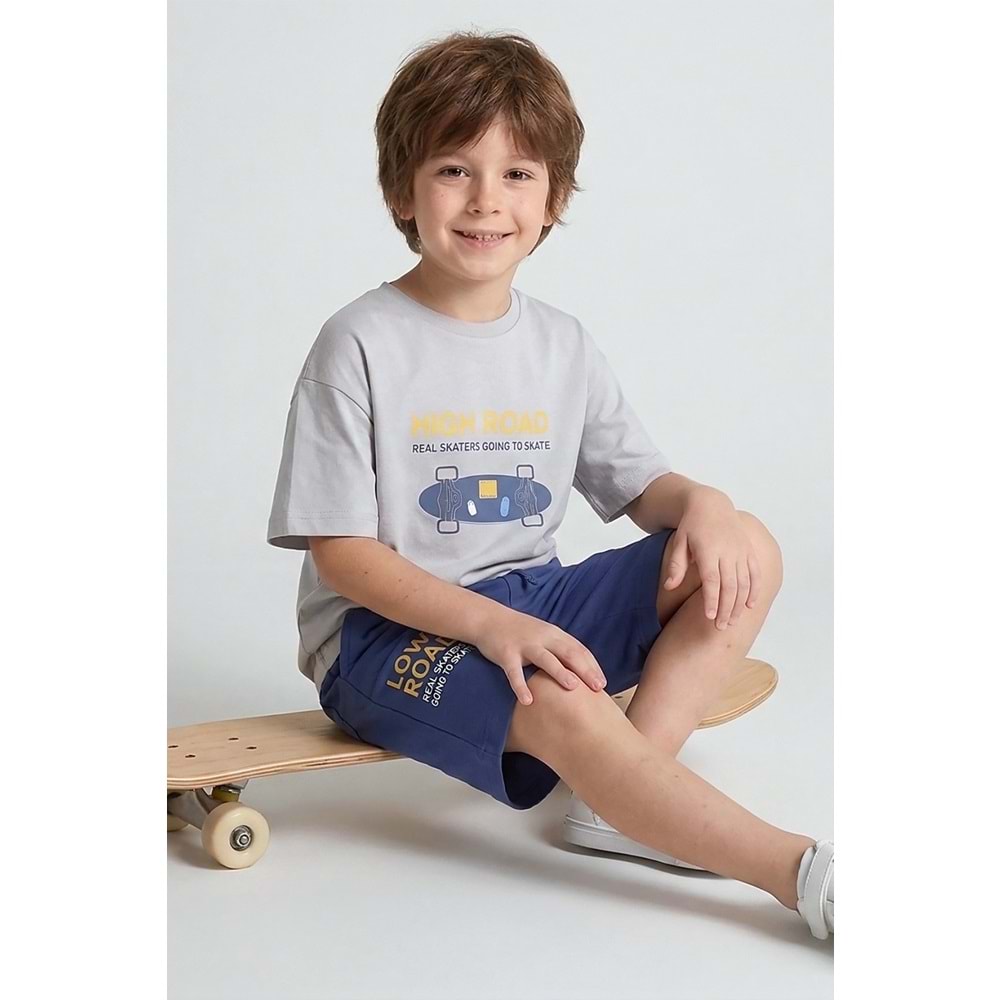 7773 ÇOCUK PENYE SIRTI BASKILI ŞORTLU TAKIM