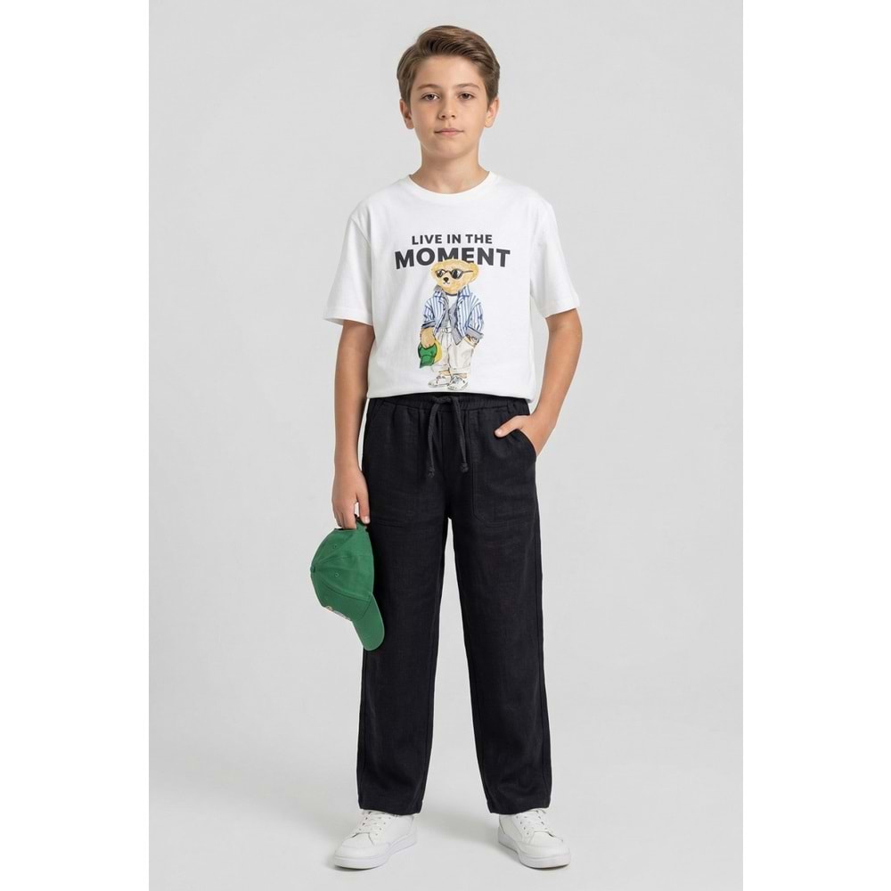 7719-7720 ÇOCUK BELİ LASTİKLİ KETEN PANTOLON