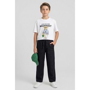 7719-7720 ÇOCUK BELİ LASTİKLİ KETEN PANTOLON