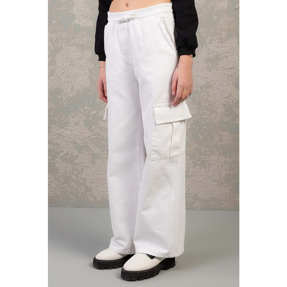 0207 BELİ LASTİKLİ KARGO CEPLİ GABARDİN PANTOLON