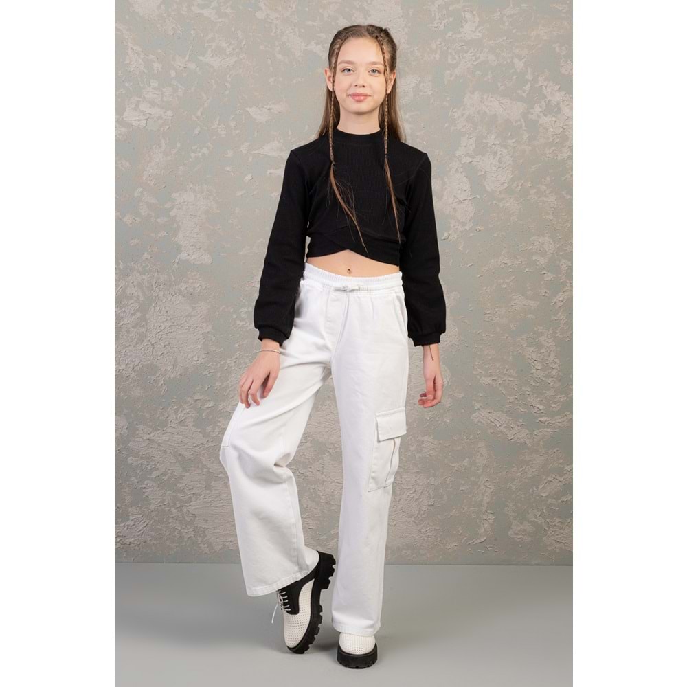 0207 BELİ LASTİKLİ KARGO CEPLİ GABARDİN PANTOLON