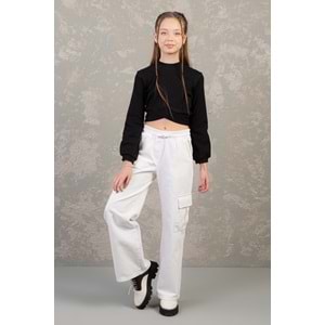 0207 BELİ LASTİKLİ KARGO CEPLİ GABARDİN PANTOLON