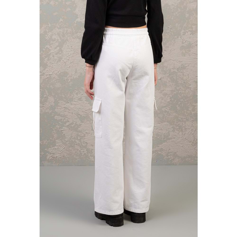 0207 BELİ LASTİKLİ KARGO CEPLİ GABARDİN PANTOLON