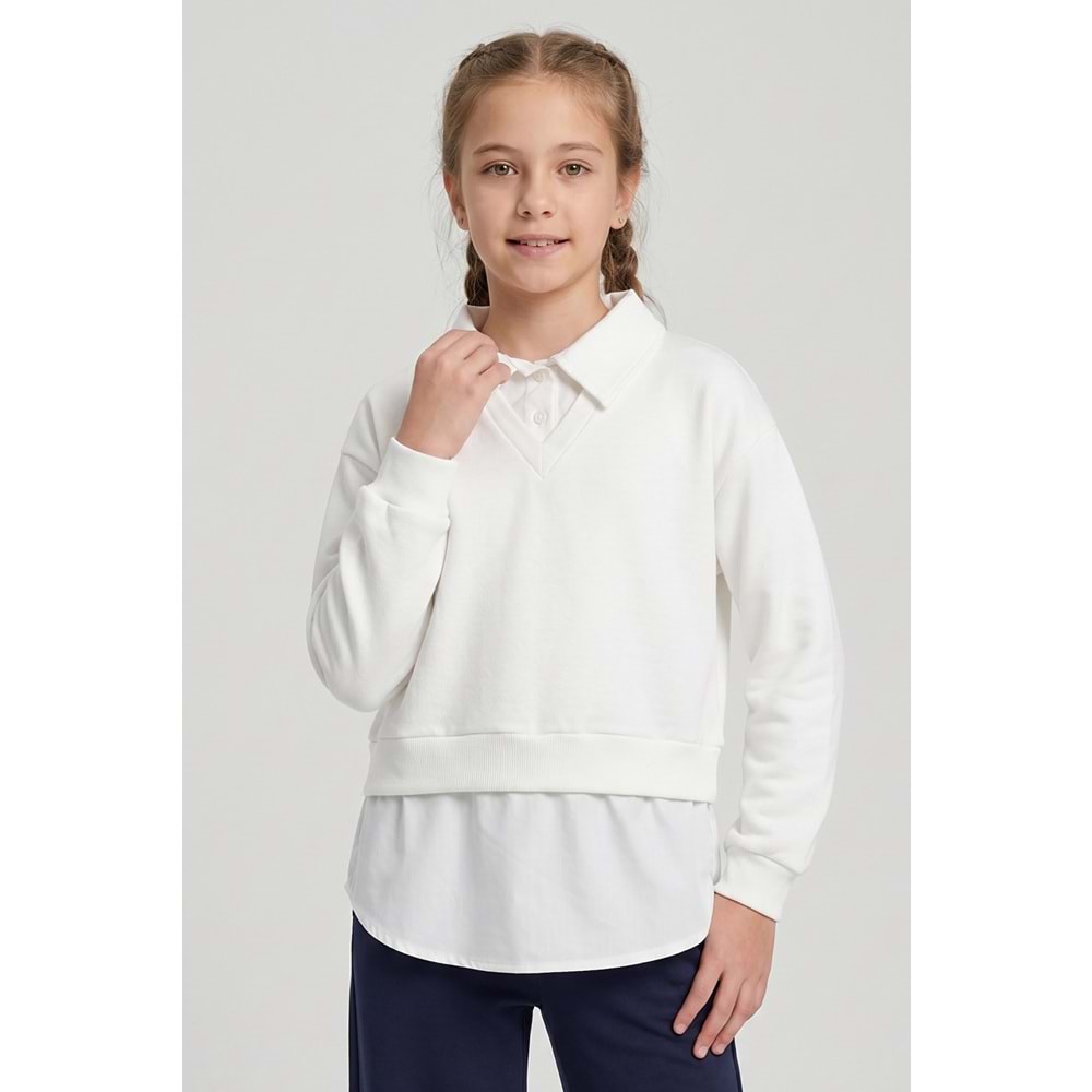 M 5409 GÖMLEK YAKALI SWEAT