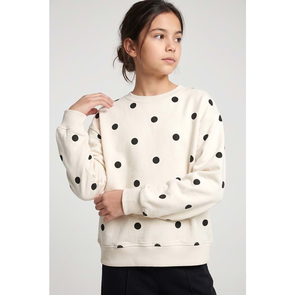 M0877 PUANTİYELİ KIZ ÇOCUK SWEAT